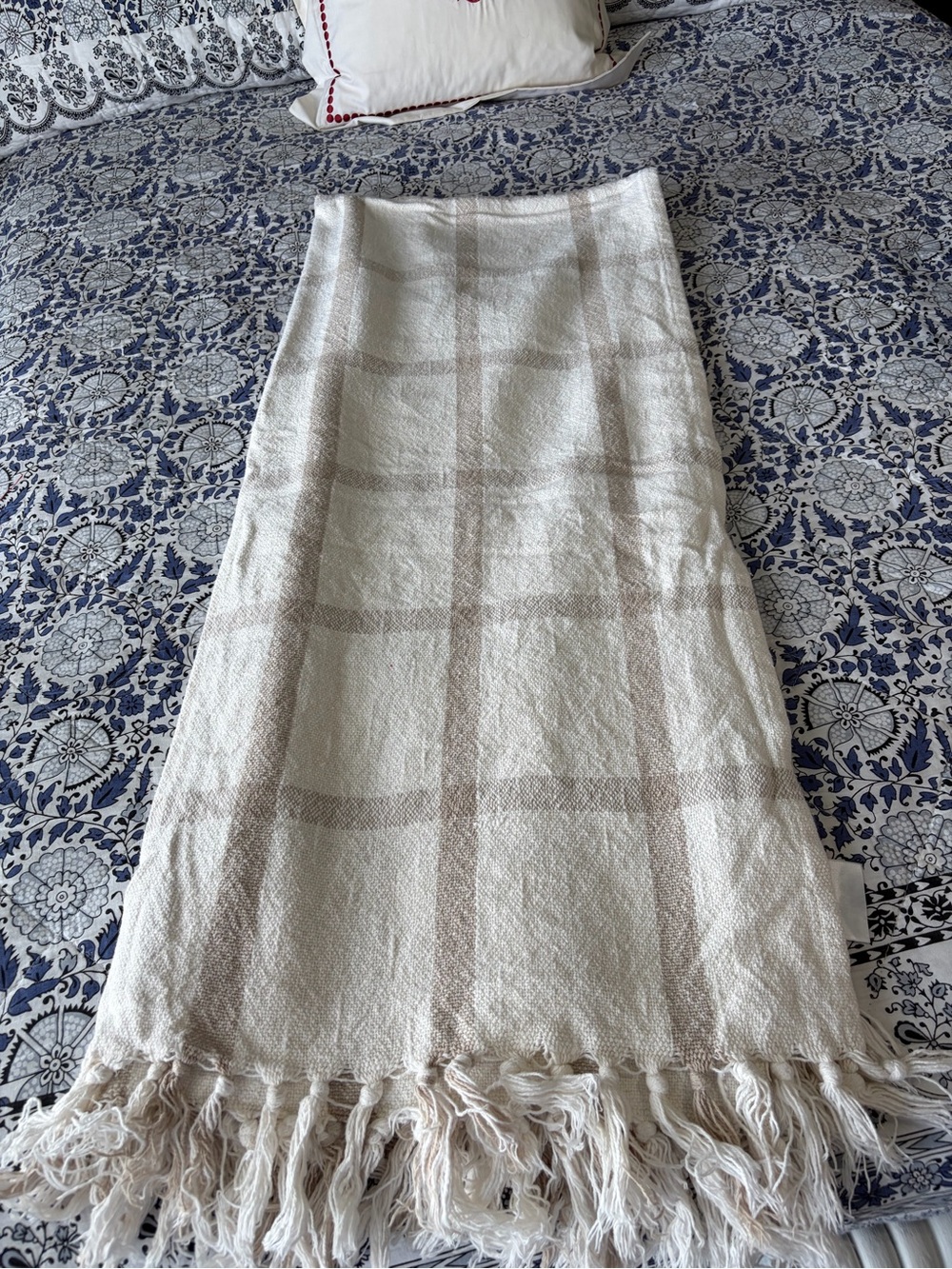 Quiet Luxury heavy Cozy Neutral Striped woven Throw fall